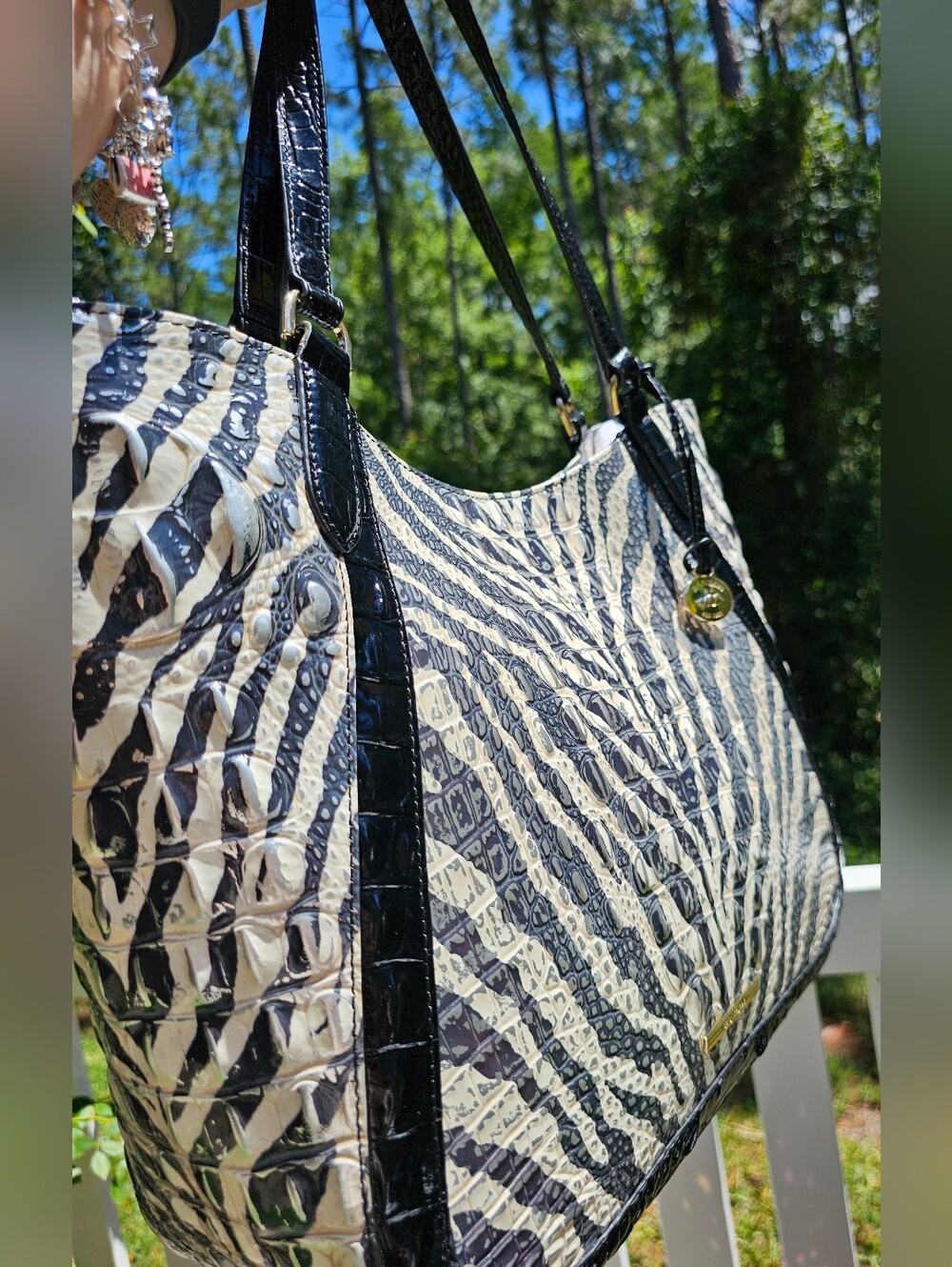 NWT Brahmin Aliza Everlasting Encore Tote Zebra Animal Print Leather - Picture 3 of 9